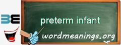 WordMeaning blackboard for preterm infant